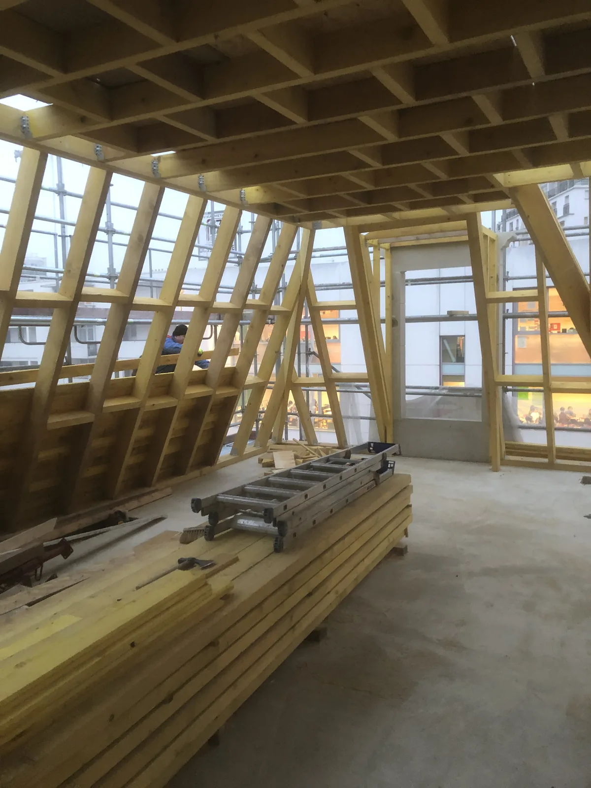 Chantier ABR : Ossature et ouvertures sous rampant
