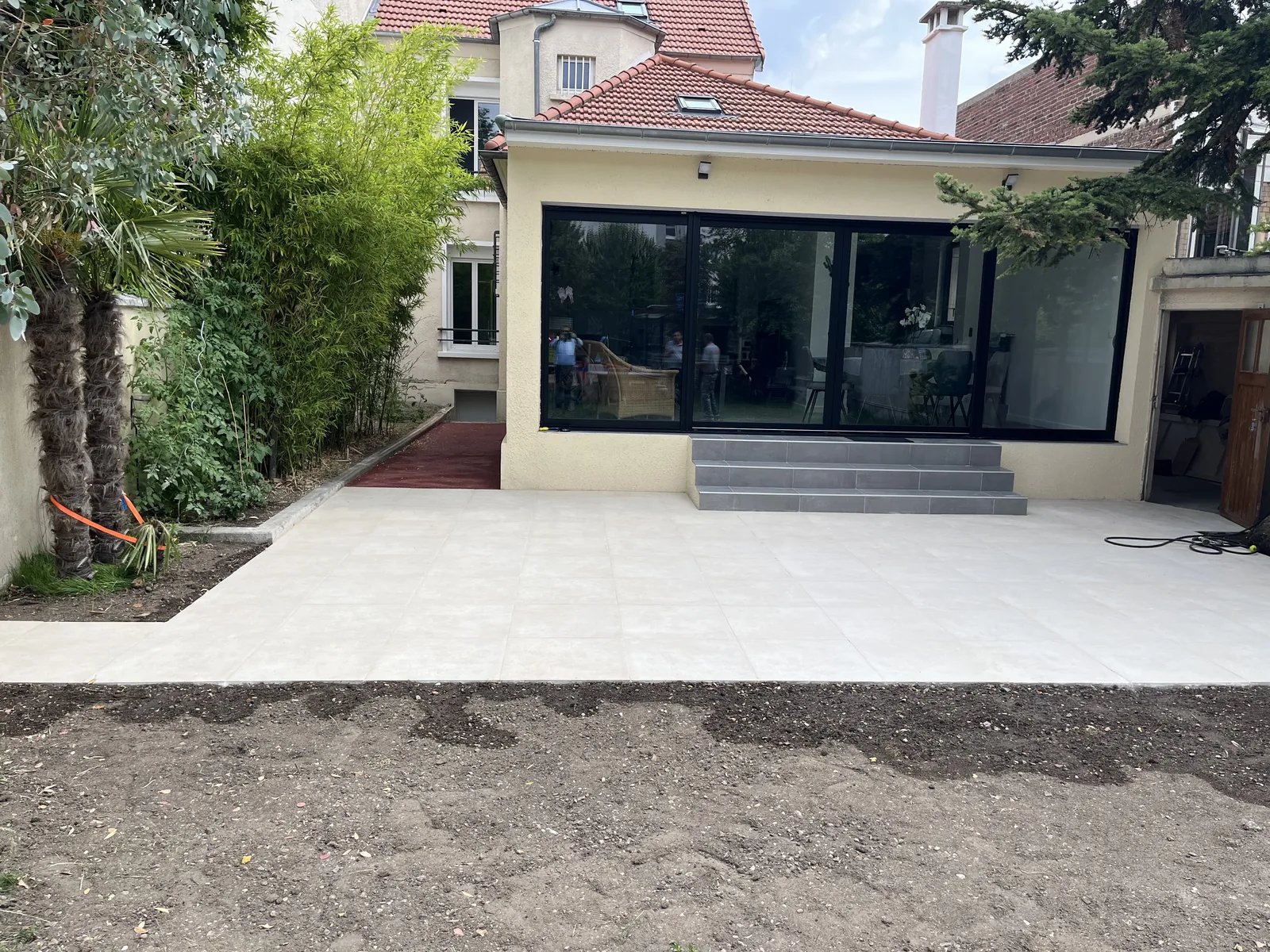 Chantier ABR : Extension vitrée ouverte sur le jardin